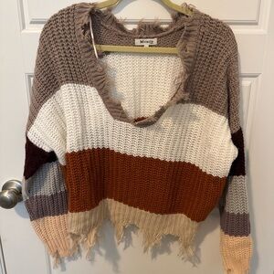 Cropped knit sweater